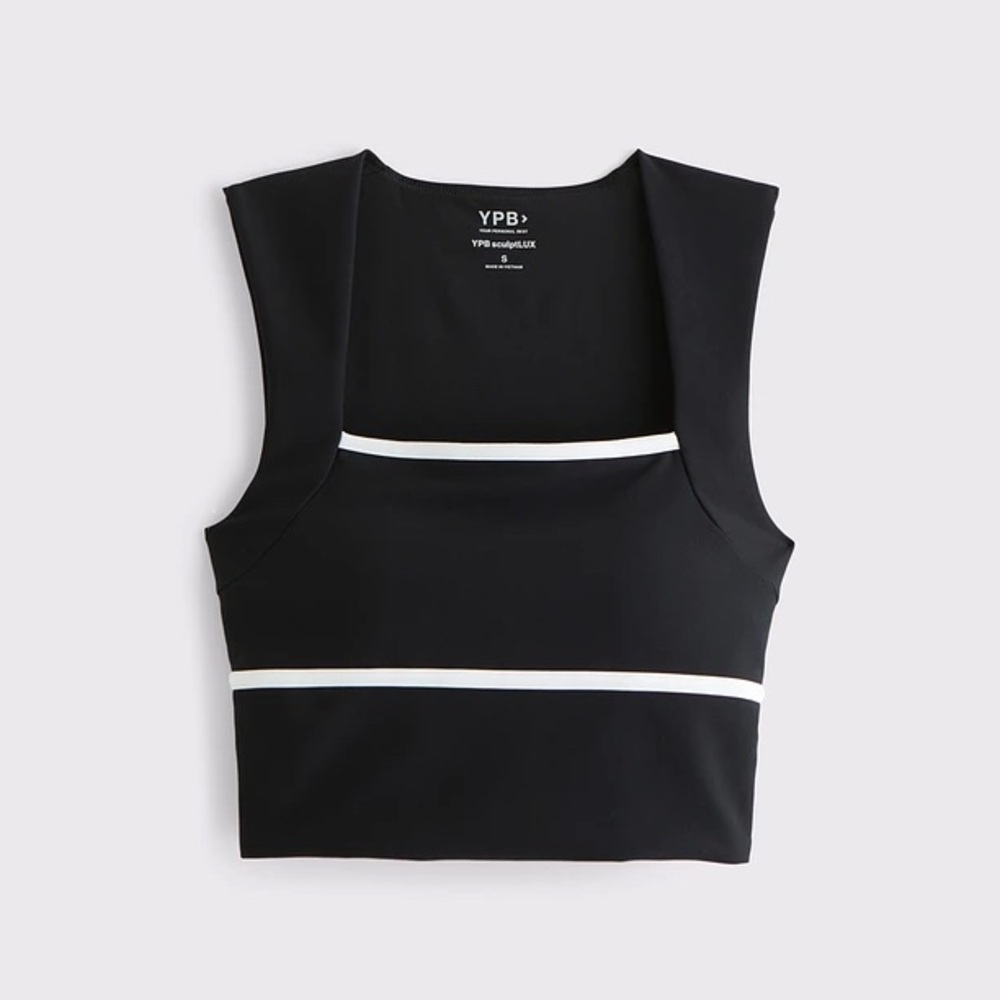 Abercrombie & Fitch Black Tank Top with White Stripes